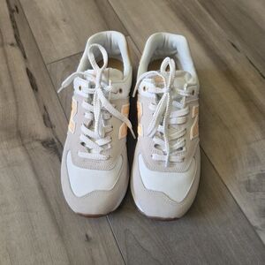 New Balance Cream and Tan Sneakers